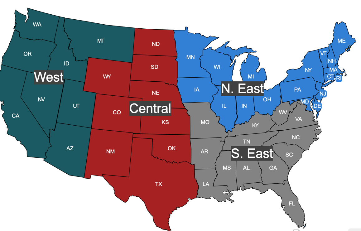 Sales Regions Map